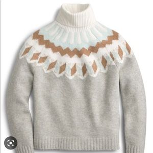 J.CREW Fair Isle Turtleneck Sweater Supersoft Yarn